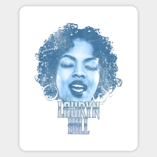 Retro Lauryn Hill Blue Distressed Sticker